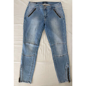 Lucky Brand Charlie Skinny Zip Pocket Stretch Denim Moto Jeans. Size 10, GUC!!